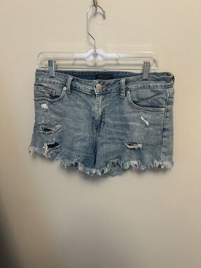 Just USA Light Blue Distressed Denim Jean Shorts